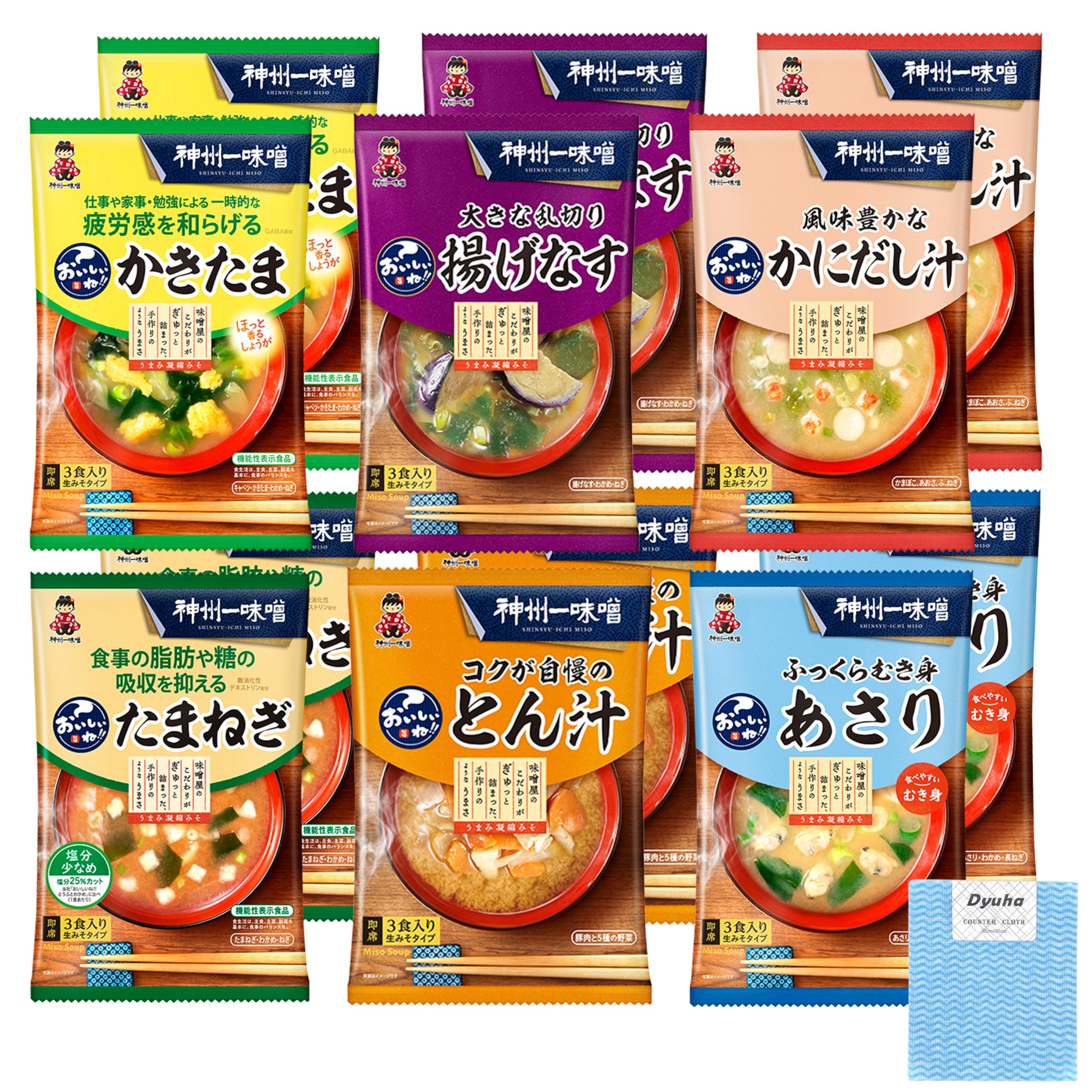 Amazon | [Dyuha] 神州一味噌 即席みそ汁 おいしいね!! 3食シリーズ 6
